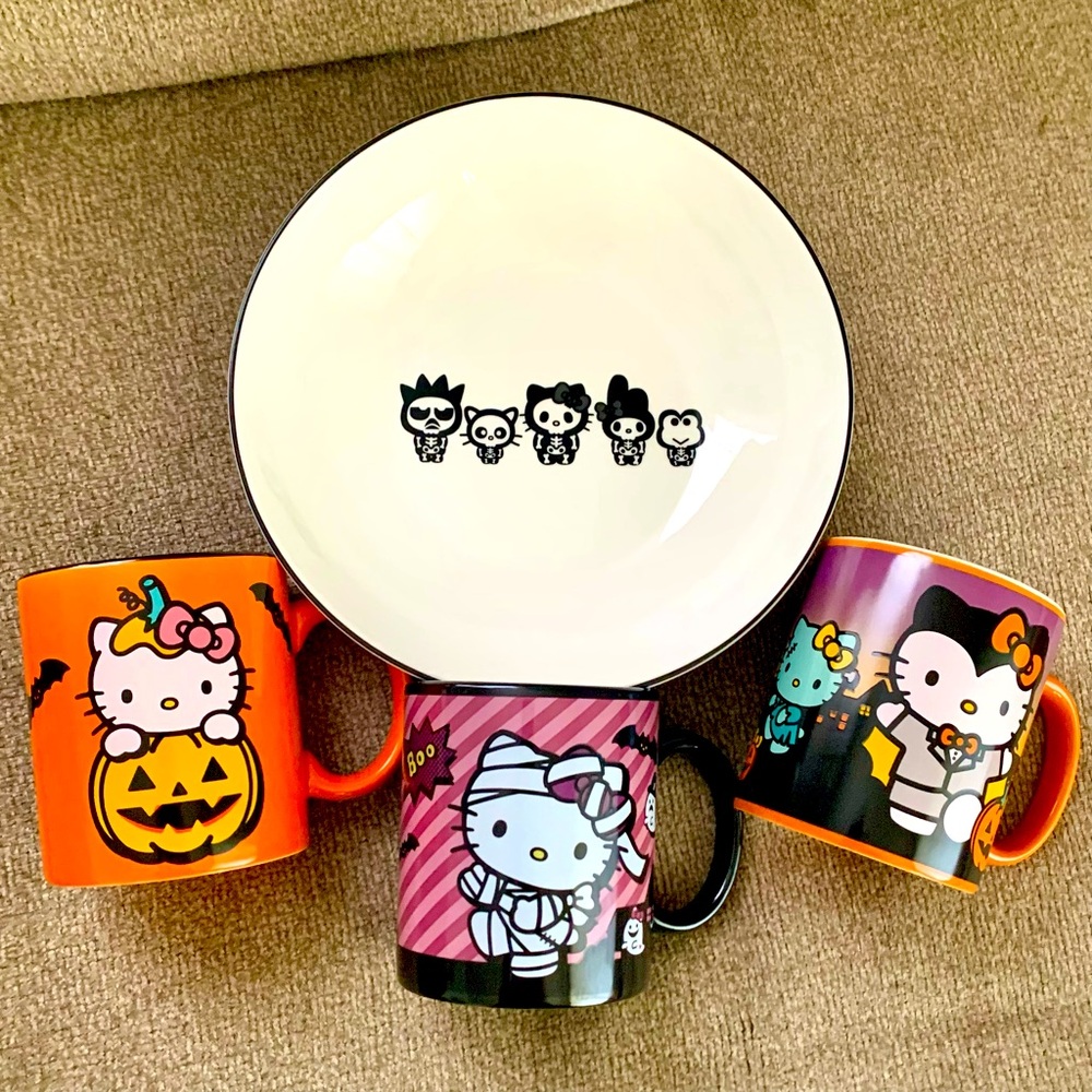 HELLO KITTY & FRIENDS HALLOWEEN CERAMIC SET MyMelody Keroppi Badtz Maru Chococat